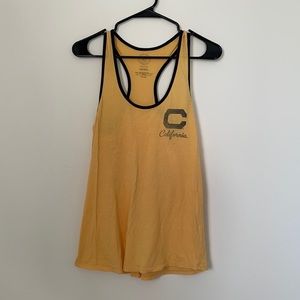 California Racer Back Yellow Tank Top